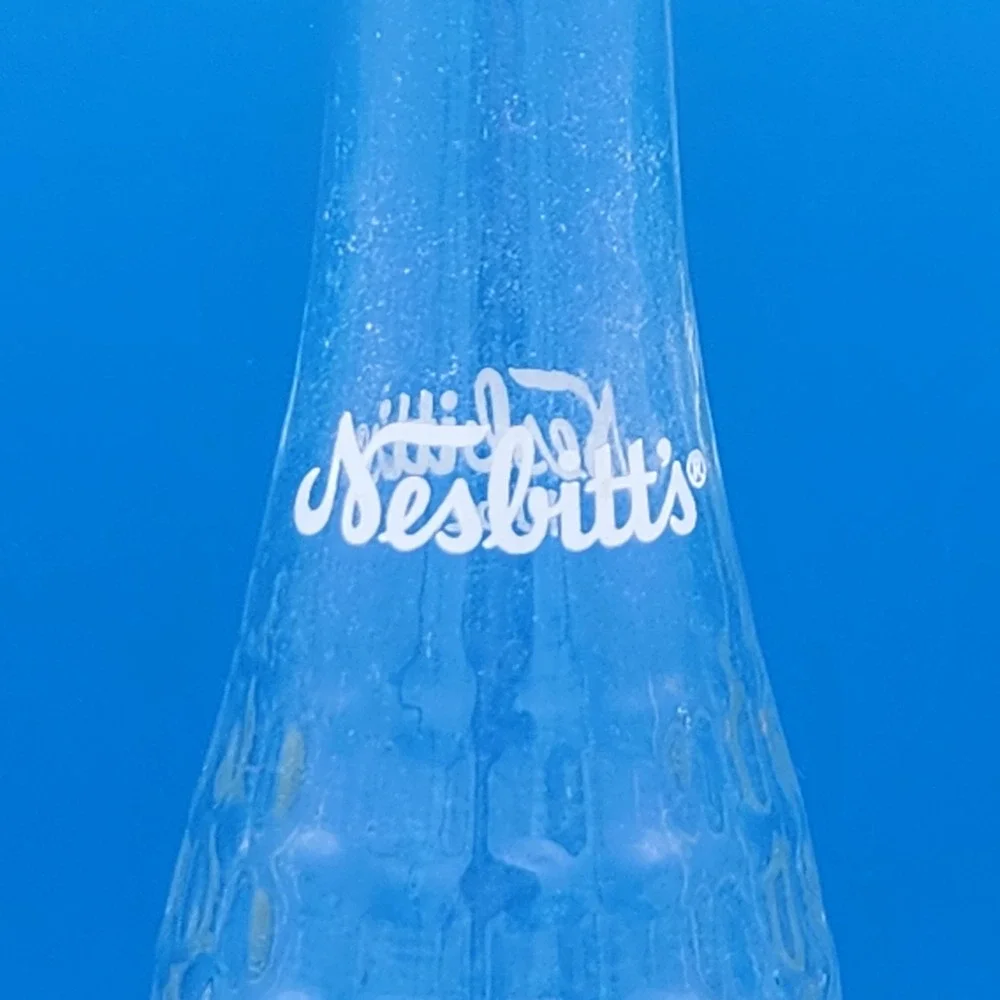 Vintage 1951's 10 oz Nesbitt's Quilted Texture Soda Bottle Clear White Lettering